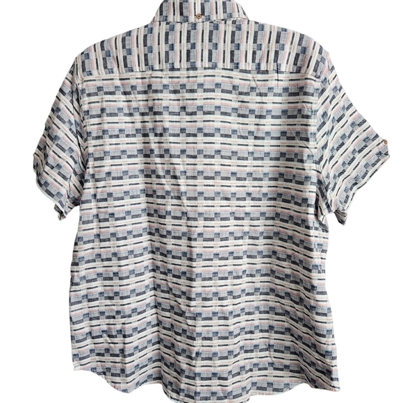 BEN SHERMAN Checked Twill Linen Blend Button Down Shirt Sz XXL NWOT - Picture 3 of 9
